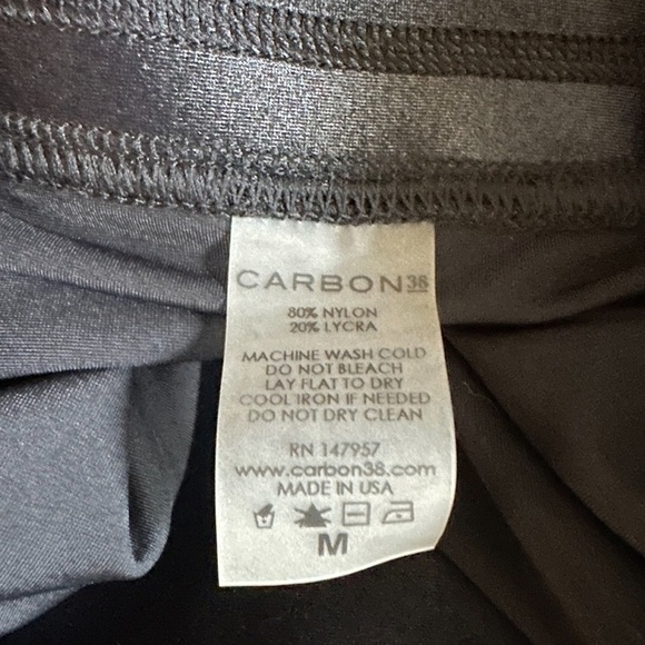 CARBON38 High Rise 7/8 Length Legging in Black Takara Shine - Picture 16 of 16